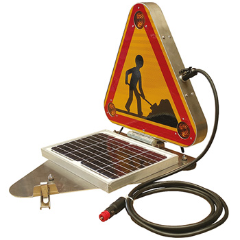 Triangle lumineux rabattable solaire