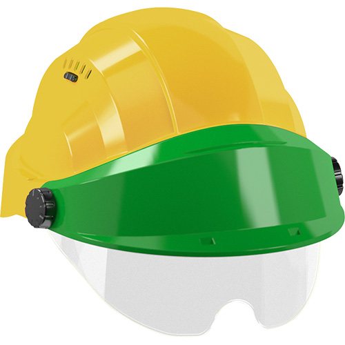 Casque de chantier avec lunettes