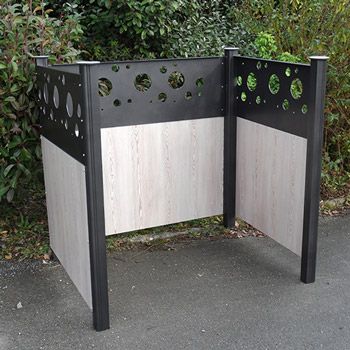 Cache-conteneur poubelle acier et bois Oxygne